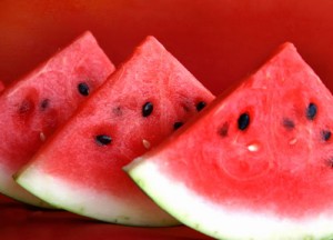 Cold watermelon on a sunny afternoon