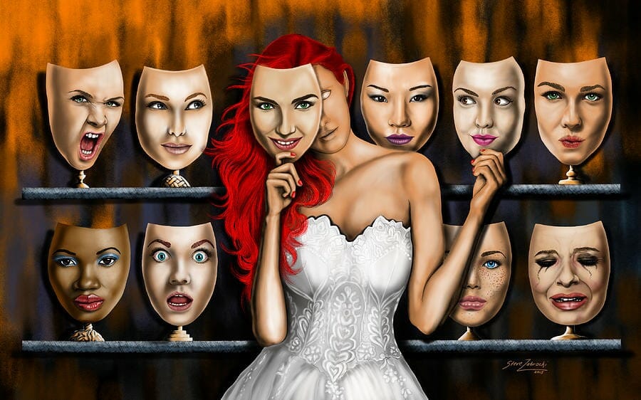 Many Faces Of Woman Poster by Steve Zabrocki